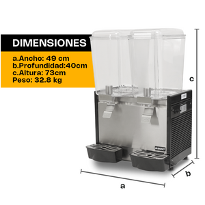 DISPENSADOR DE BEBIDAS FRÍAS 2 TANQUES MODELO DISBEF-2T MARCA RHINO