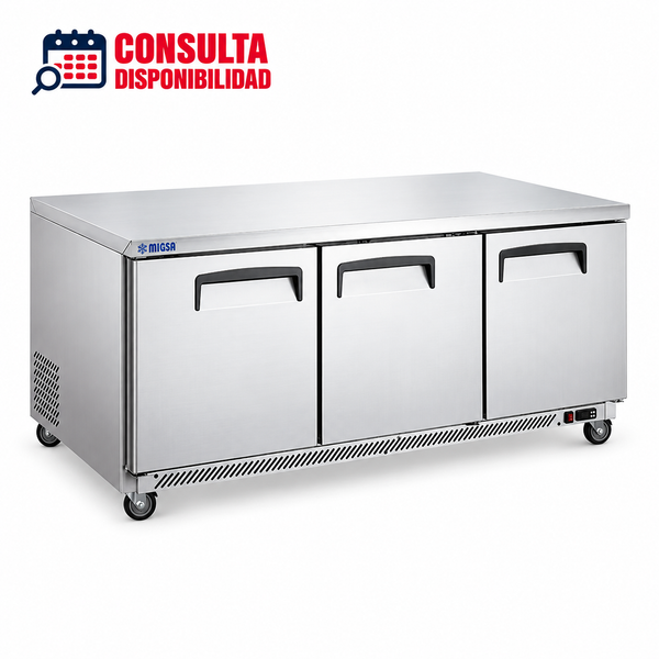 MESA REFRIGERADA DE 3 PUERTAS 18.7FT MODELO UC-72C-3 MARCA MIGSA