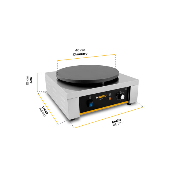 CREPERA ELÉCTRICA MODELO CREPE-40 MARCA RHINO