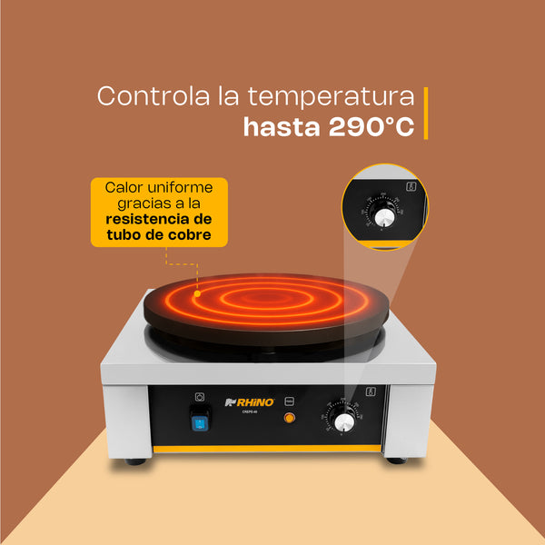 CREPERA ELÉCTRICA MODELO CREPE-40 MARCA RHINO