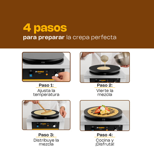 CREPERA ELÉCTRICA MODELO CREPE-40 MARCA RHINO