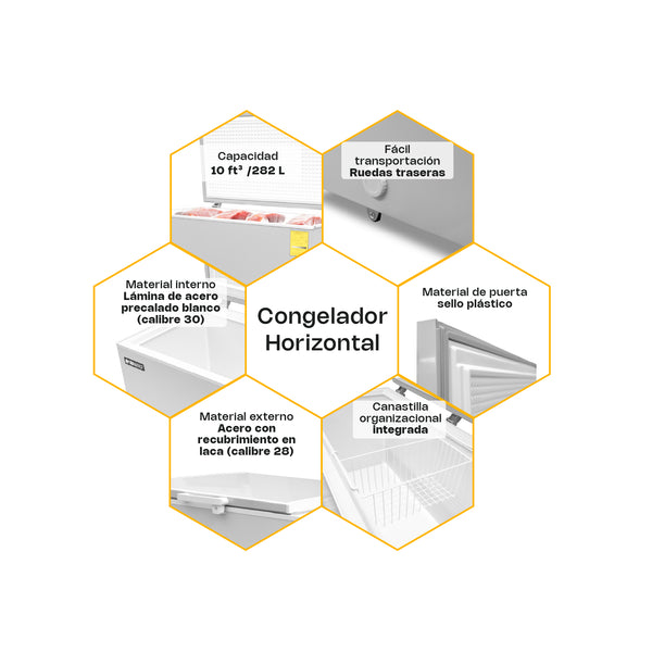 CONGELADOR HORIZONTAL 10FT MODELO CONGECO-10 MARCA RHINO