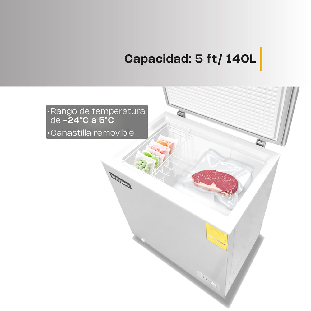 CONGELADOR HORIZONTAL 5FT MODELO CONGECO-5 MARCA RHINO