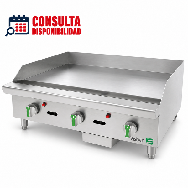 PLANCHA TERMOSTATICA DE 3 QUEMADORES MODELO AETG 36 EM MARCA ASBER