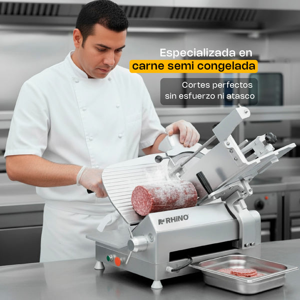 REBANADORA DE ENGRANES PARA CARNE SEMI CONGELADA MODELO REBEN-350 MARCA RHINO