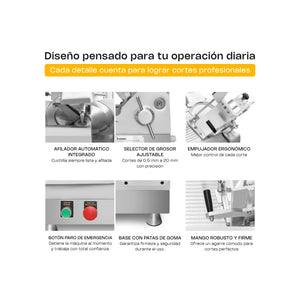 REBANADORA DE ENGRANES PARA CARNE SEMI CONGELADA MODELO REBEN-350 MARCA RHINO