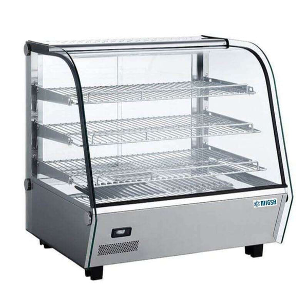 VITRINA CALIENTE SOBRE MOSTRADOR CRISTAL CURVO MOD RTR-120L MARCA MIGSA
