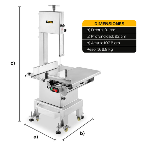 SIERRA CARNICERA MODELO SICA-295R MARCA RHINO