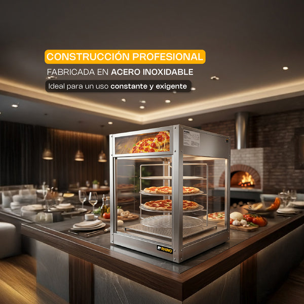 VITRINA CALENTADORA DE PIZZA MODELO VICAPI-177L MARCA RHINO