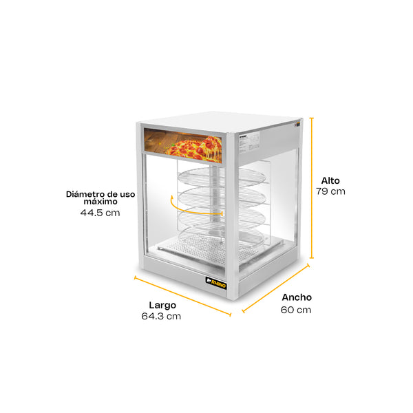VITRINA CALENTADORA DE PIZZA MODELO VICAPI-177L MARCA RHINO