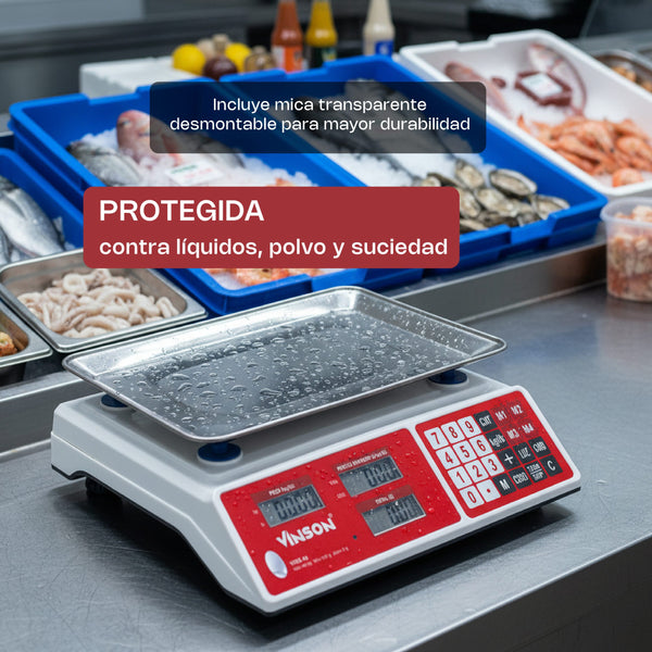 BASCULA DIGITAL DE MOSTRADOR MODELO VINS-40 MARCA VINSON
