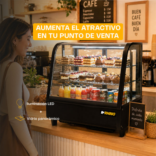 VITRINA REFRIGERADA DE MOSTRADOR MODELO VIREMO-100 MARCA RHINO