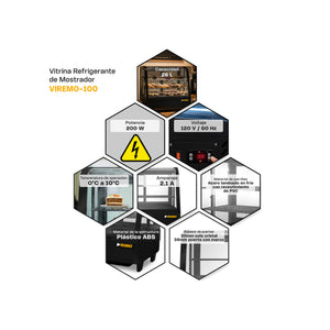 VITRINA REFRIGERADA DE MOSTRADOR MODELO VIREMO-100 MARCA RHINO