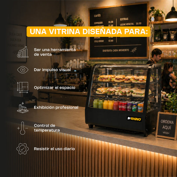 VITRINA REFRIGERADA DE MOSTRADOR MODELO VIREMO-100 MARCA RHINO