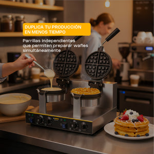 WAFFLERA BELGA BIRATORIA DOBLE MODELO WABE-2400 MARCA RHINO
