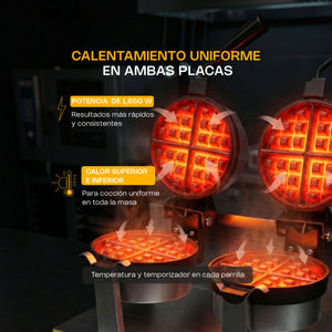 WAFFLERA BELGA BIRATORIA DOBLE MODELO WABE-2400 MARCA RHINO