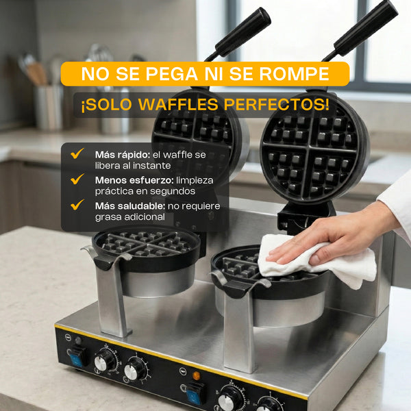 WAFFLERA BELGA BIRATORIA DOBLE MODELO WABE-2400 MARCA RHINO