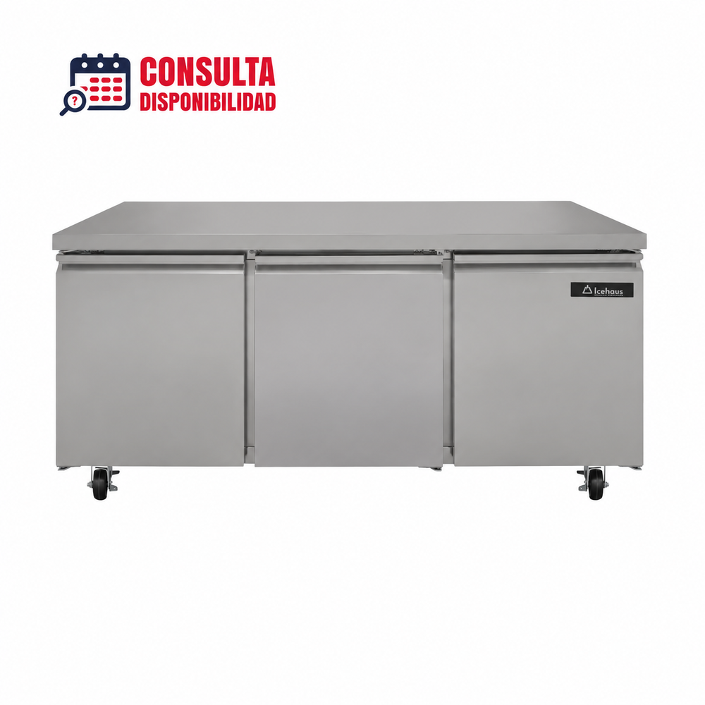 REFRIGERADOR BAJO BARRA 3 PUERTAS MODELO RBB-3P-SS-01 MARCA ICEHAUS